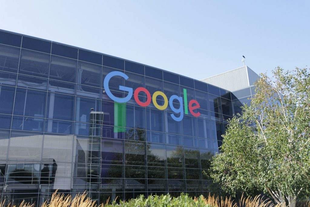 Google headquarters building with its colourful logo