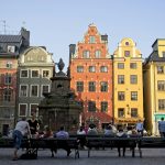 Colourful gabled houses on Stortorget square in Stockholm's Gamla Stan